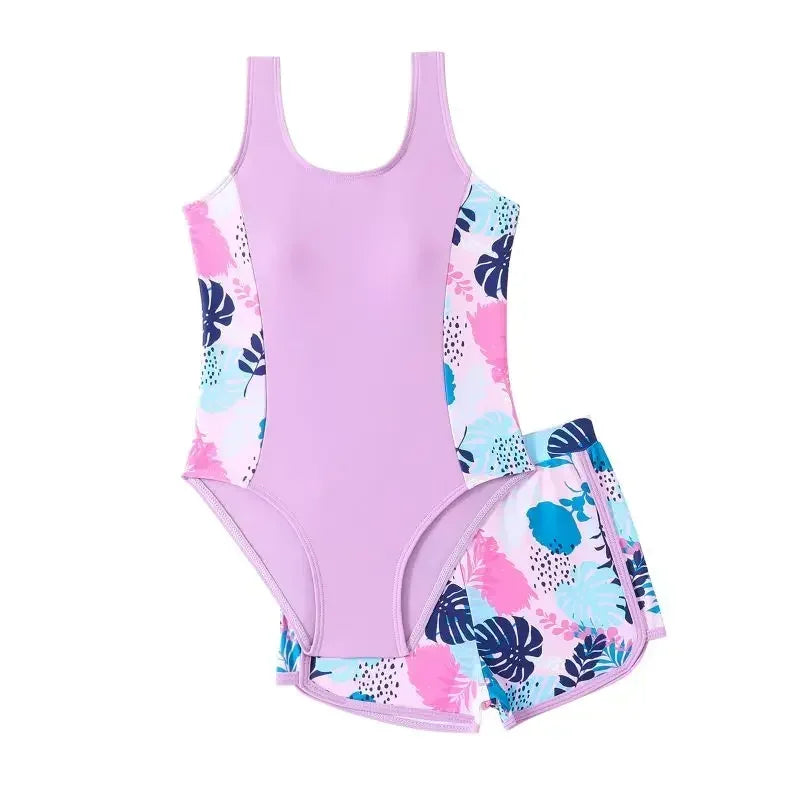 Bikini Fille 2 Pièces Sport Imprimé Floral - Maillot de Bain Été