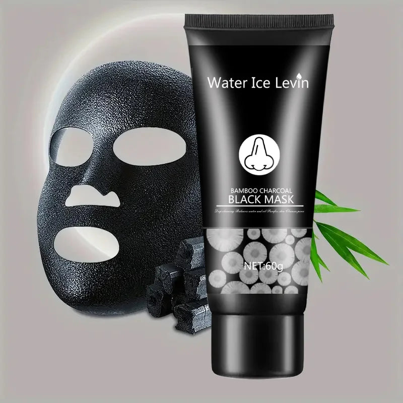 Masque Boue Noire Charbon Bambou Peel-Off - Nettoyant Pores Hydratant Visage Peau Grasse Purifiant