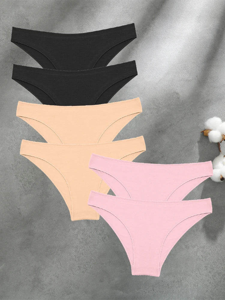 Culottes Femme FINETOO Lot 6 Pièces - Coton Sans Couture Respirantes Taille Basse