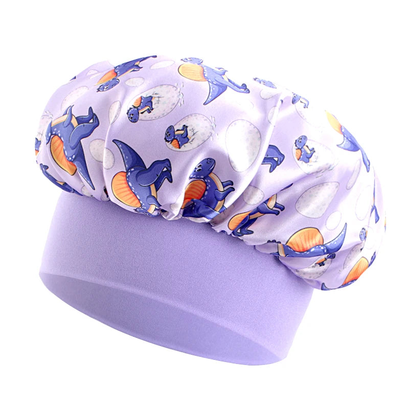 Bonnet Satin Bébé Respirant - Chapeau Nuit Élastique Imprimé Enfant