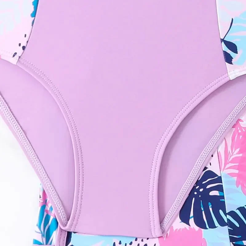 Bikini Fille 2 Pièces Sport Imprimé Floral - Maillot de Bain Été