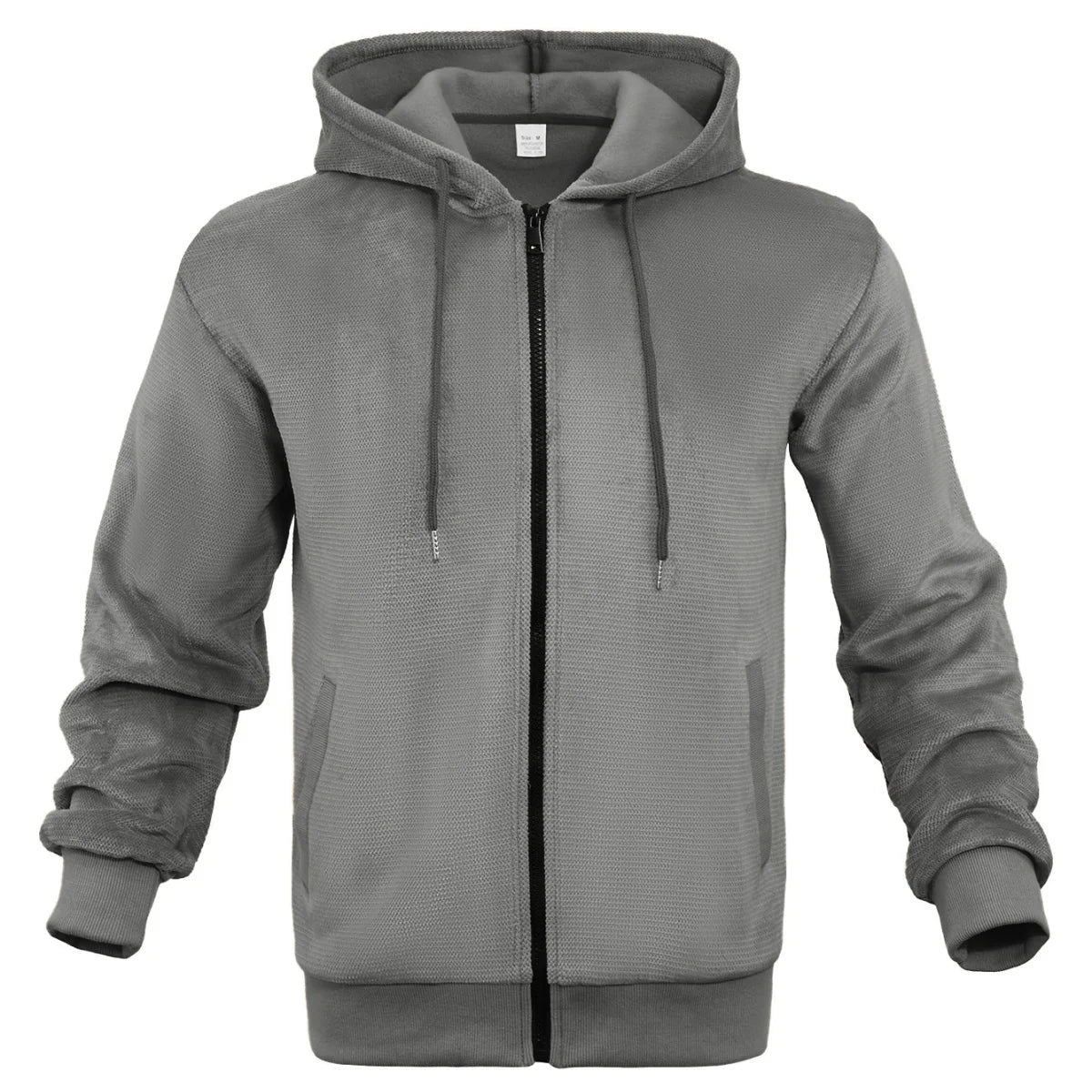 Pull Capuche Homme Zippé - Couleur Unie Loose Fit, Polyester Premium Chaud Printemps Automne