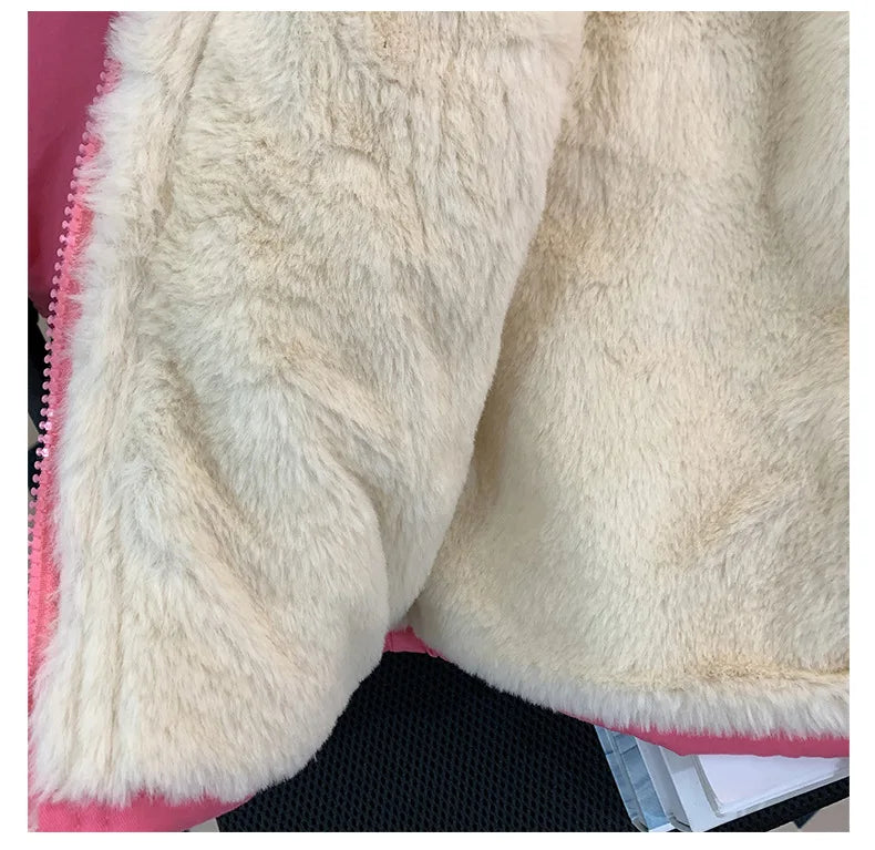 Manteau Enfant Hiver Peluche Épais - Parka Coupe-Vent Garçon Fille Longueur Moyenne - Veste Chaude
