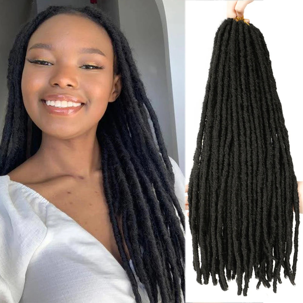 Extensions Crochet Braids Faux Locs Lisses - Dreadlocks Synthétiques Ombré Marron