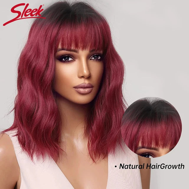 Perruque Bob Courte Loose Body Wave avec Frange - Cheveux Naturels Brésiliens Remy 100% Glueless