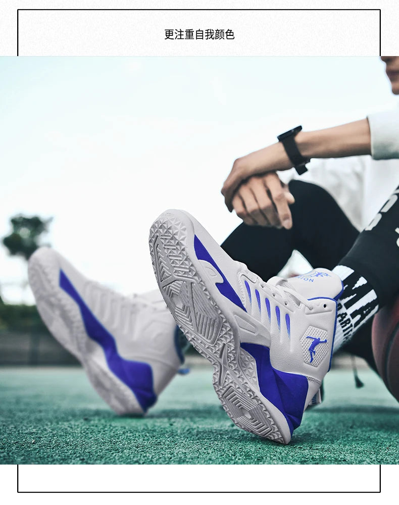 Baskets Basketball Mixte - Respirantes Amorti Antidérapantes Training Gym