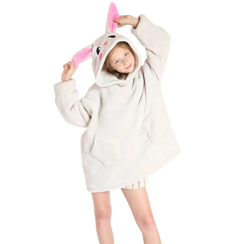 Pyjama Kigurumi Enfant Hiver - Combinaison Capuche Animal Cartoon Chaud