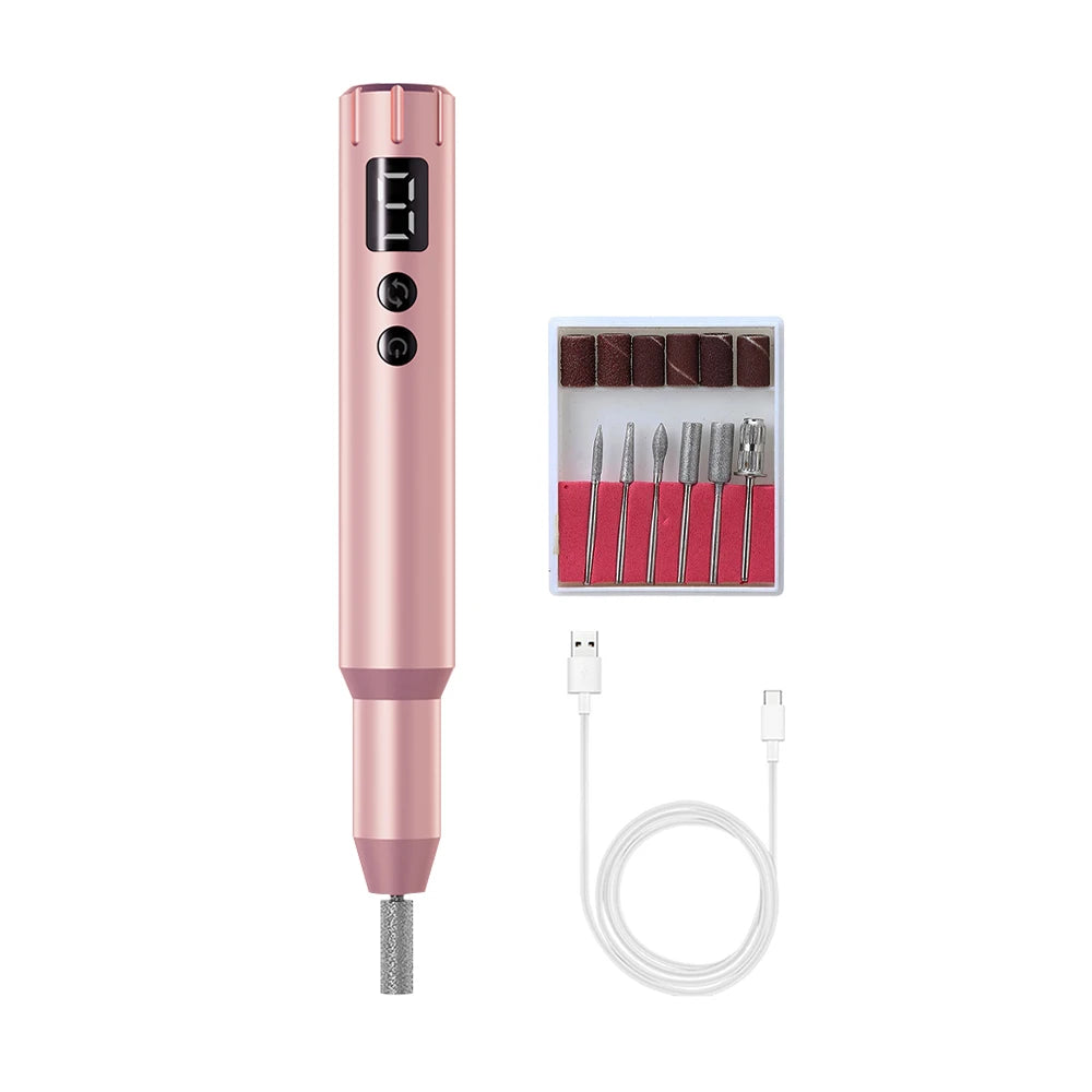 Ponceuse Électrique Ongles USB Rechargeable - Lime Électrique Manucure Pédicure Portable Polisseuse Professionnelle