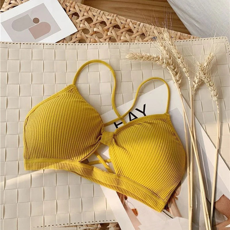 Brassière Sport Yoga Femme - Soutien-Gorge Fitness Coton Respirant | Top Entraînement avec Coussinets