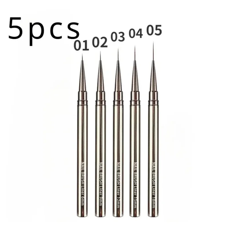 Pinceaux Liner Nail Art Lignes Fines - Striping Dessin Peinture 6/9/12/15/18/25mm Stylo Design Ongles Manucure Pro