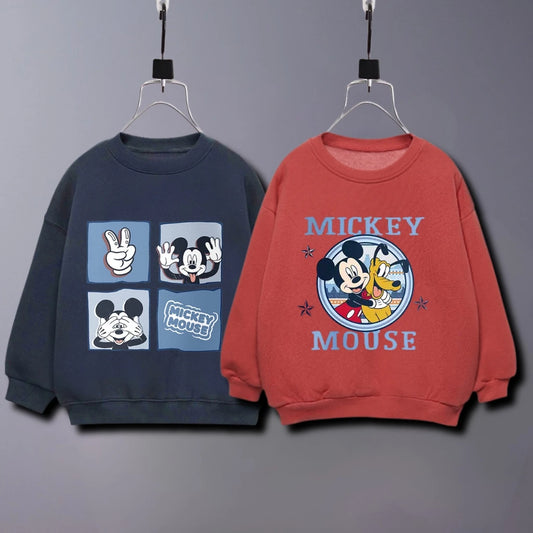 Sweat Mickey Enfant Printemps Automne - Hoodie Cartoon Col Rond Manches Longues