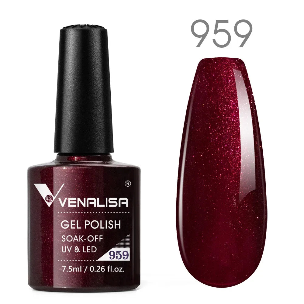 Vernis Gel Ongles Paillettes Réfléchissantes VENALISA - Néon Couverture Complète UV Manucure Nail Art