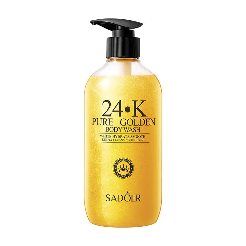 Gel Douche Or 24K Pur 500ml - Nettoyant Corps Parfum Longue Durée Mousse Bain Hydratant Shampooing Peau