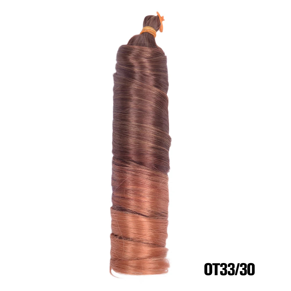 Extension Tresses French Curls Pré-Étirées - Mèches Synthétiques Loose Wave Spiral Curl Haute Température Ombré