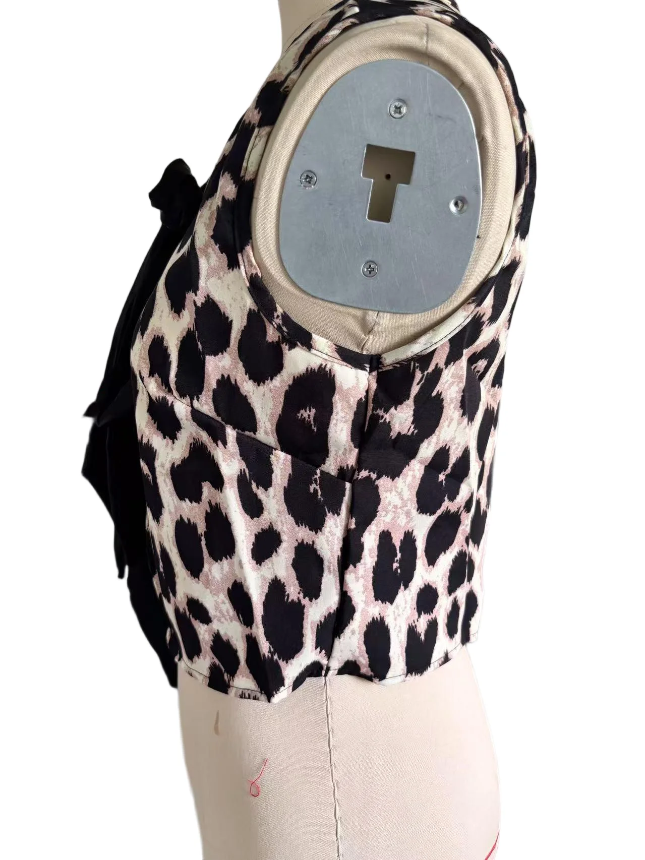 Débardeur Femme Léopard Col V Lacets - Dos Nu Sexy Casual Été