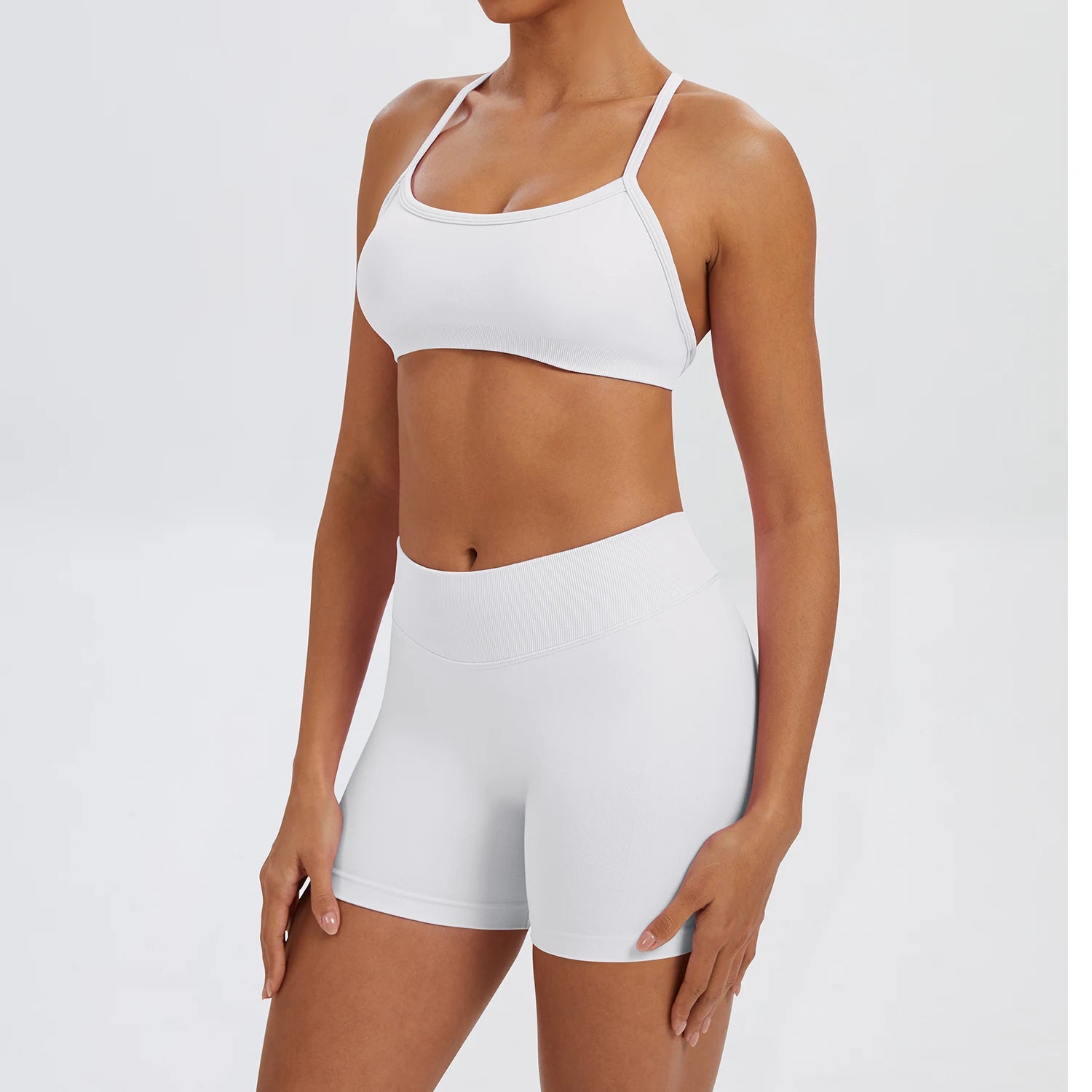 Ensemble Sport Femme 2 Pièces Sans Coutures – Top & Legging Yoga