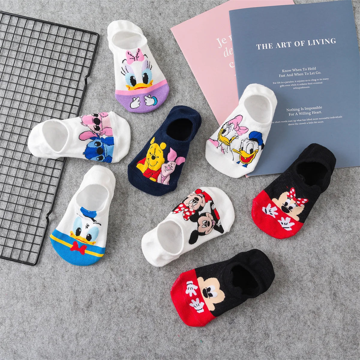 Chaussettes Disney Mickey Minnie Daisy - Socquettes Coton Cartoon Adulte Ado