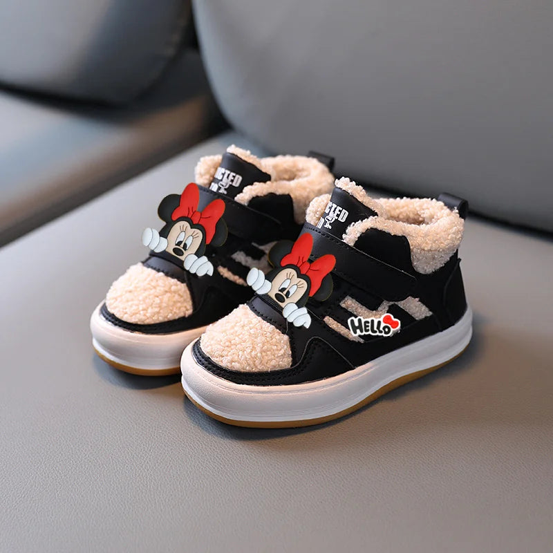 Chaussons Bébé Mickey Mouse Fourrés Hiver