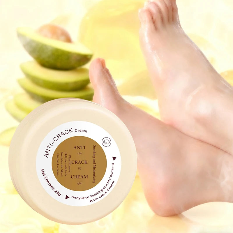 Crème Pieds Anti-Crevasses Hydratante - Traitement Talons Secs Fendillés Automne Hiver Élimine Peaux Mortes