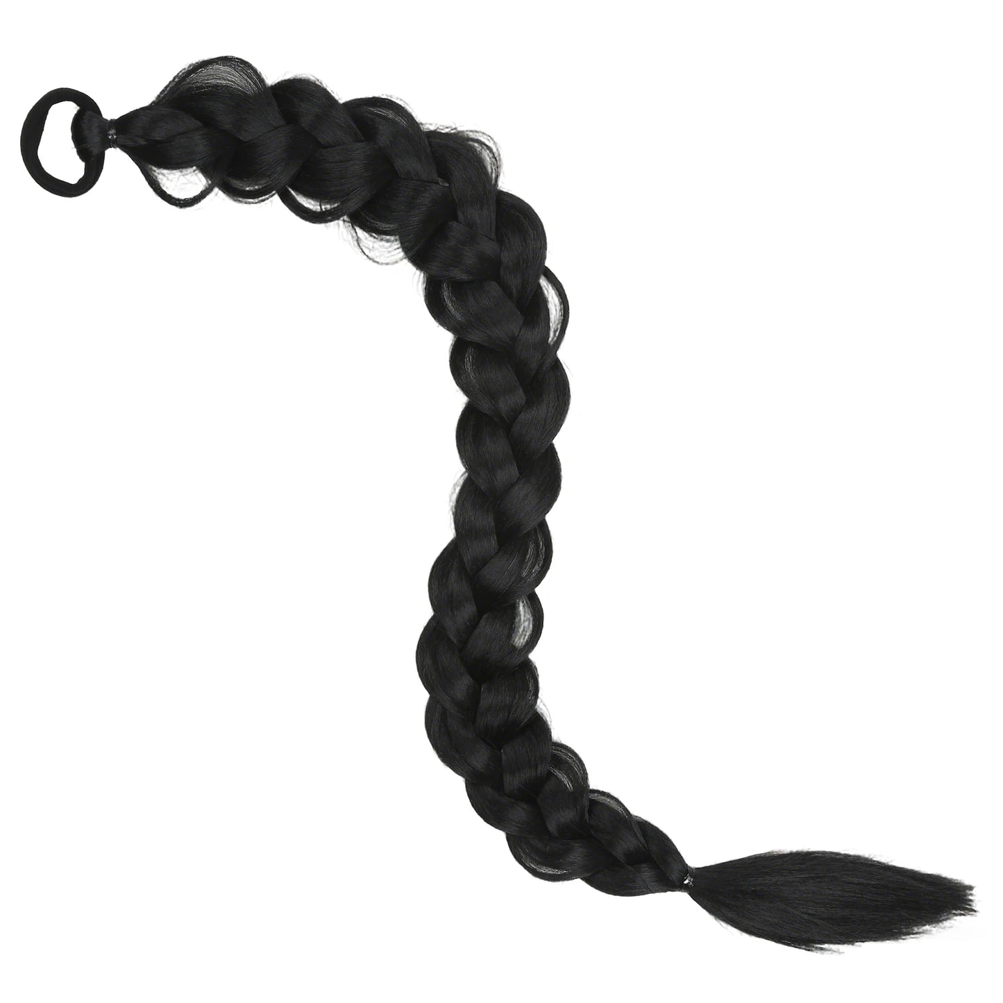 Extension Queue de Cheval Tressée Synthétique 24 Pouces - Tresses Longues Tissées Main avec Élastique Blonde Brune Noire