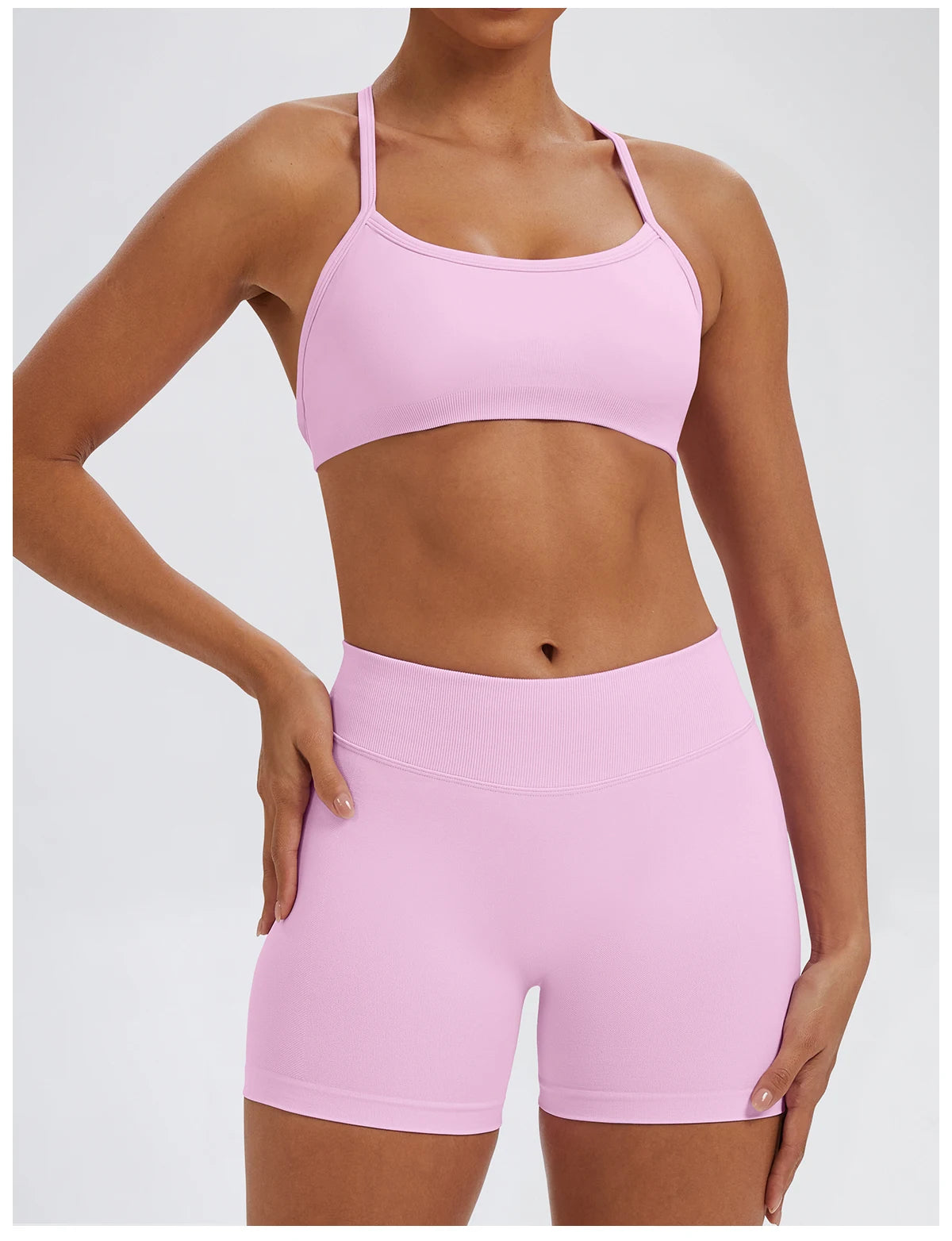 Ensemble Sport Femme 2 Pièces Sans Coutures – Top & Legging Yoga
