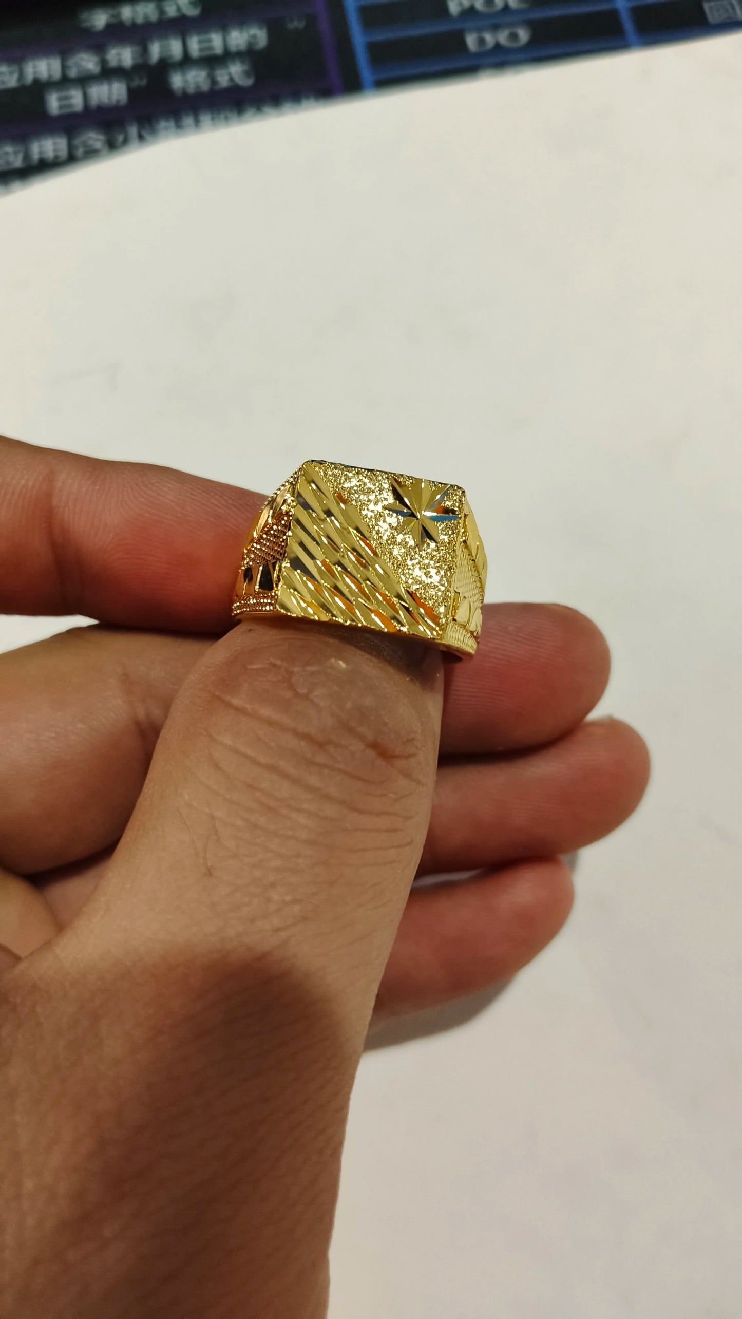 Bague Homme Couleur Or - Style Dubai Moyen-Orient