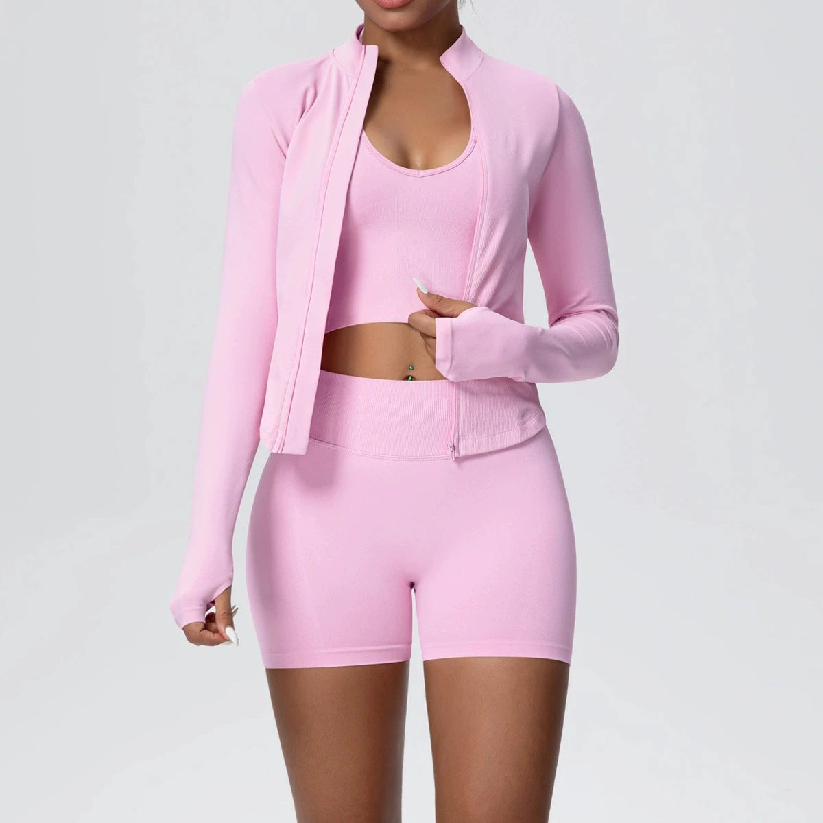Ensemble Sport Femme 3 Pièces Sans Coutures – Yoga & Fitness