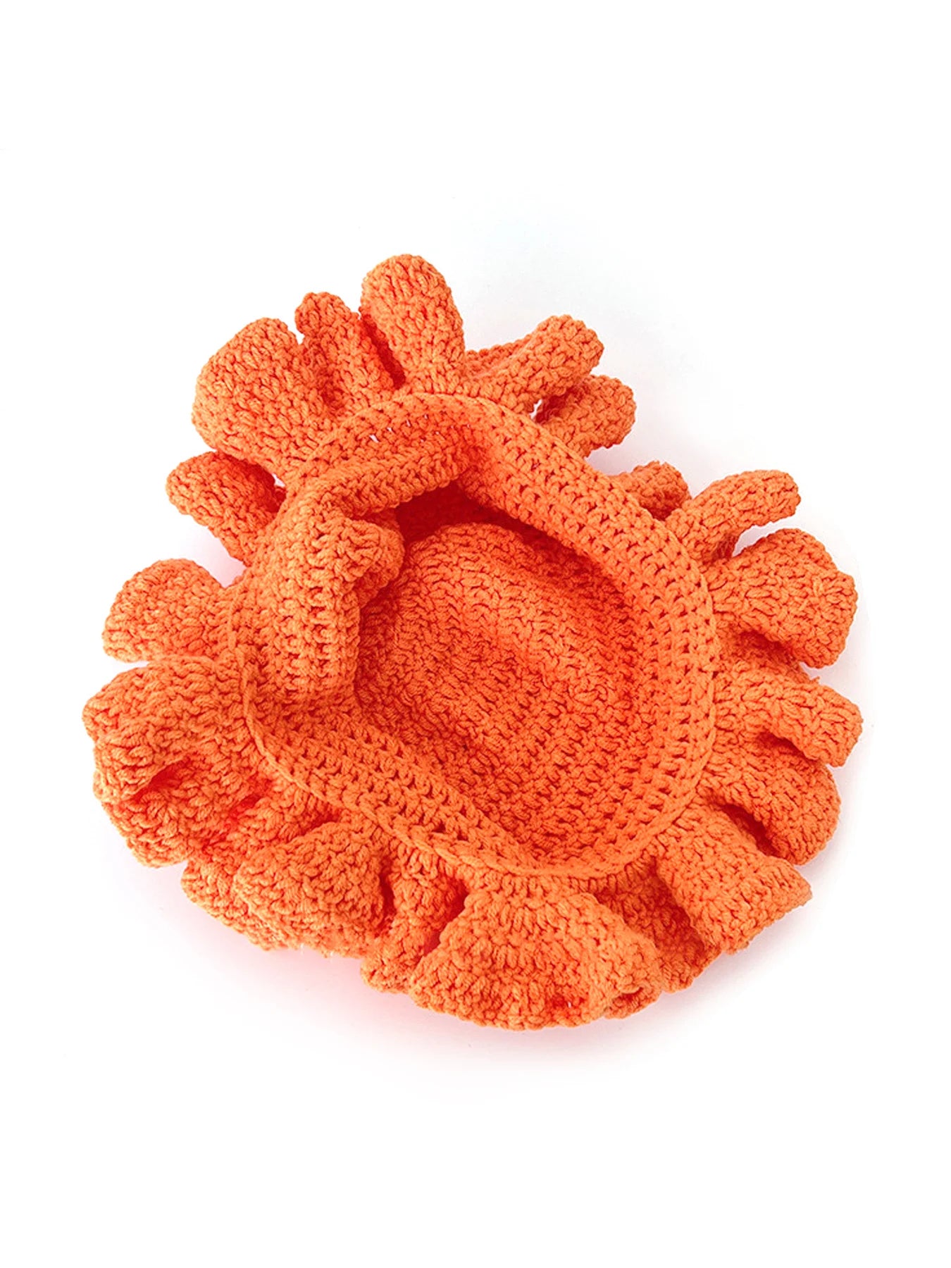 Chapeau Bob Tricoté Moelleux Femme - Bonnet Crochet Ajouré avec Volants Style Pêcheur pour Automne Hiver