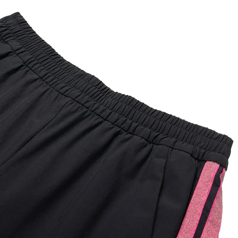 Pantalon de Survêtement Femme Adidas – Bandes Roses, Coupe Ample, Taille Élastique