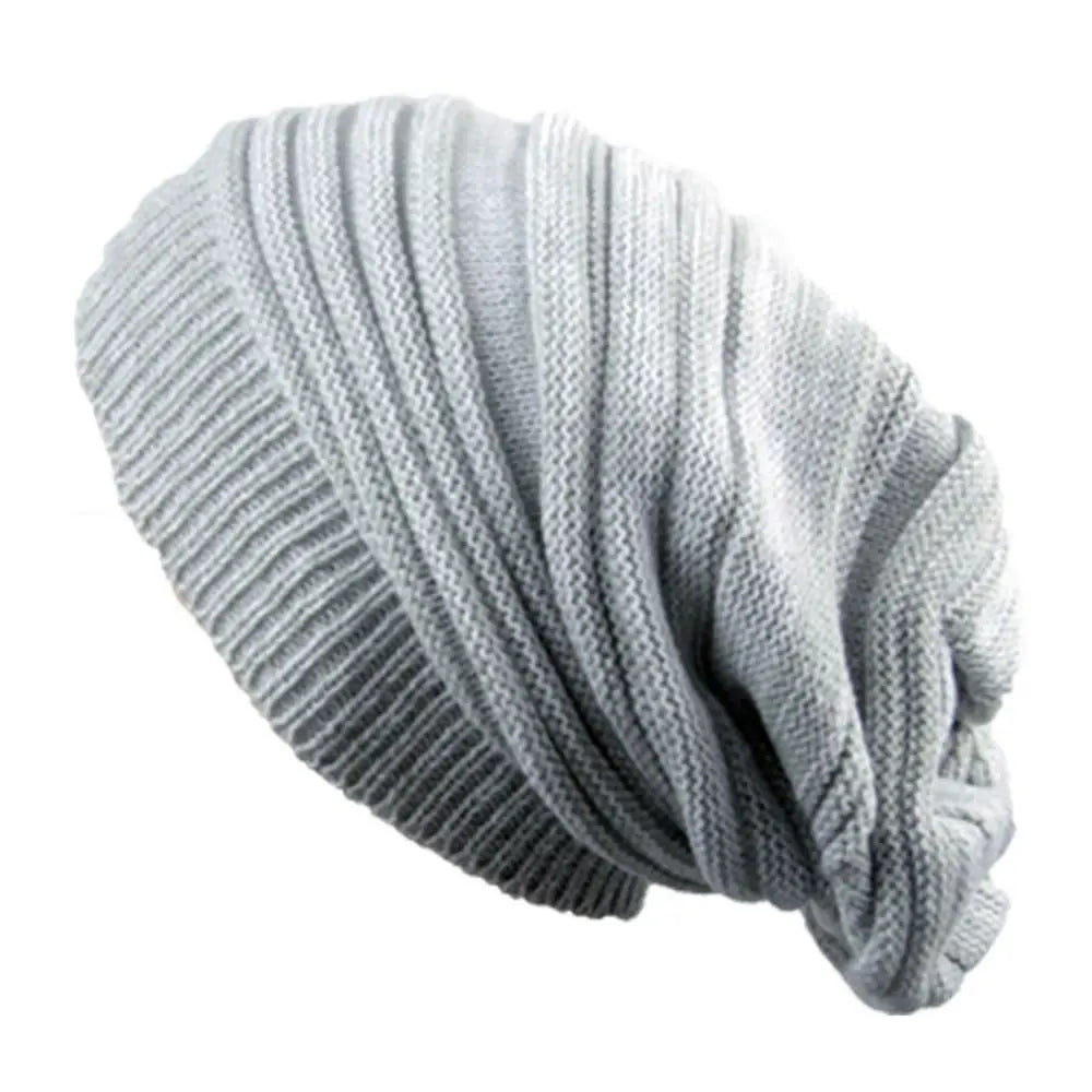 Bonnet Hiver Tricot Rayé Plissé - Laine Chaud Casual Mixte Outdoor