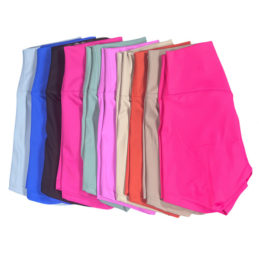 Short Yoga Femme Taille Haute - Short Sport Fitness Running Cyclisme - Séchage Rapide 3 Points
