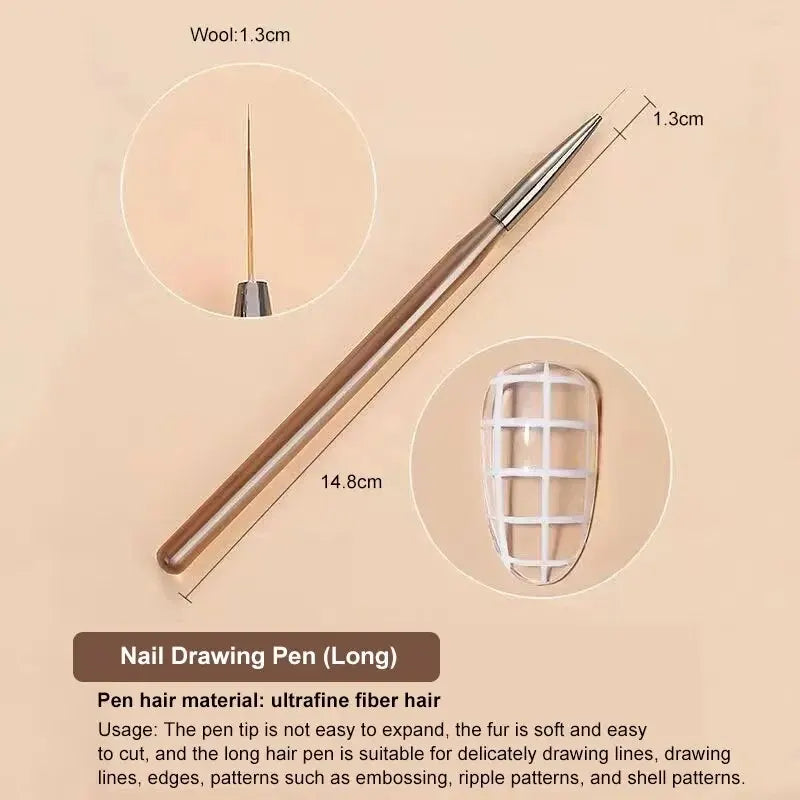 Set 9 Pinceaux Gel UV Nail Art - Liner Peinture DIY Manucure Acrylique Dessin Design Ongles Outils Professionnels