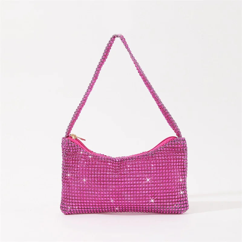 Pochette Soirée Strass Diamants Femme - Sac Épaule Brillant Mariage Gala Party Clutch
