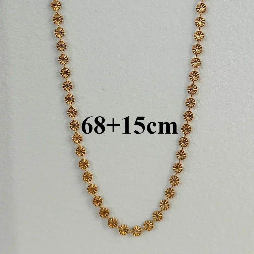 Chaîne Taille Fleur Gravée Or 18K - Belly Chain Acier Inoxydable Sexy Bikini Plage Été