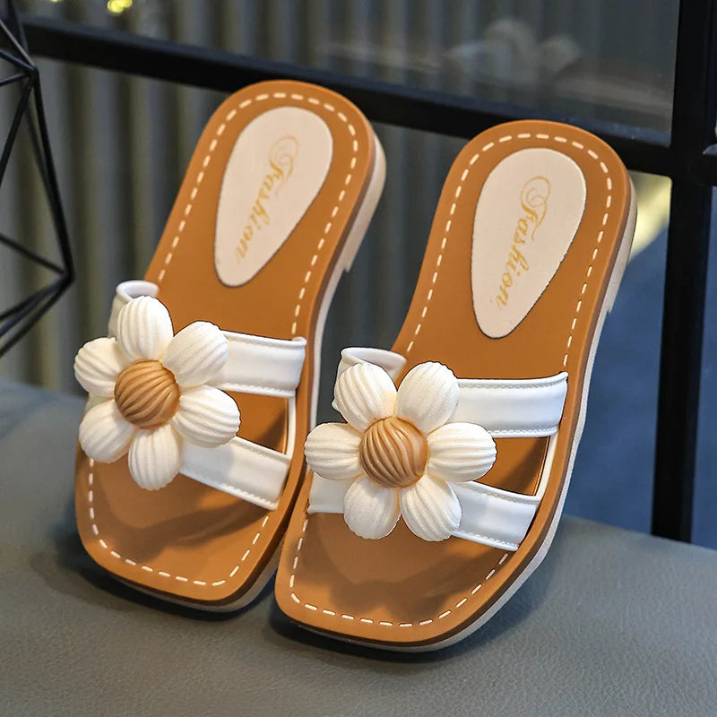 Chaussons Enfant Été Cartoon Plage - Sandales Bébé Fille Semelle Souple Antidérapante Floral