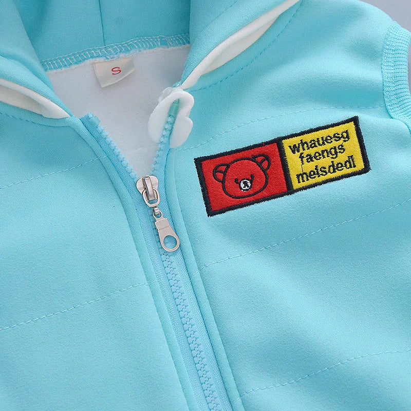 Ensemble 3 Pièces Bébé Automne Hiver - Gilet à Capuche + T-Shirt + Pantalon