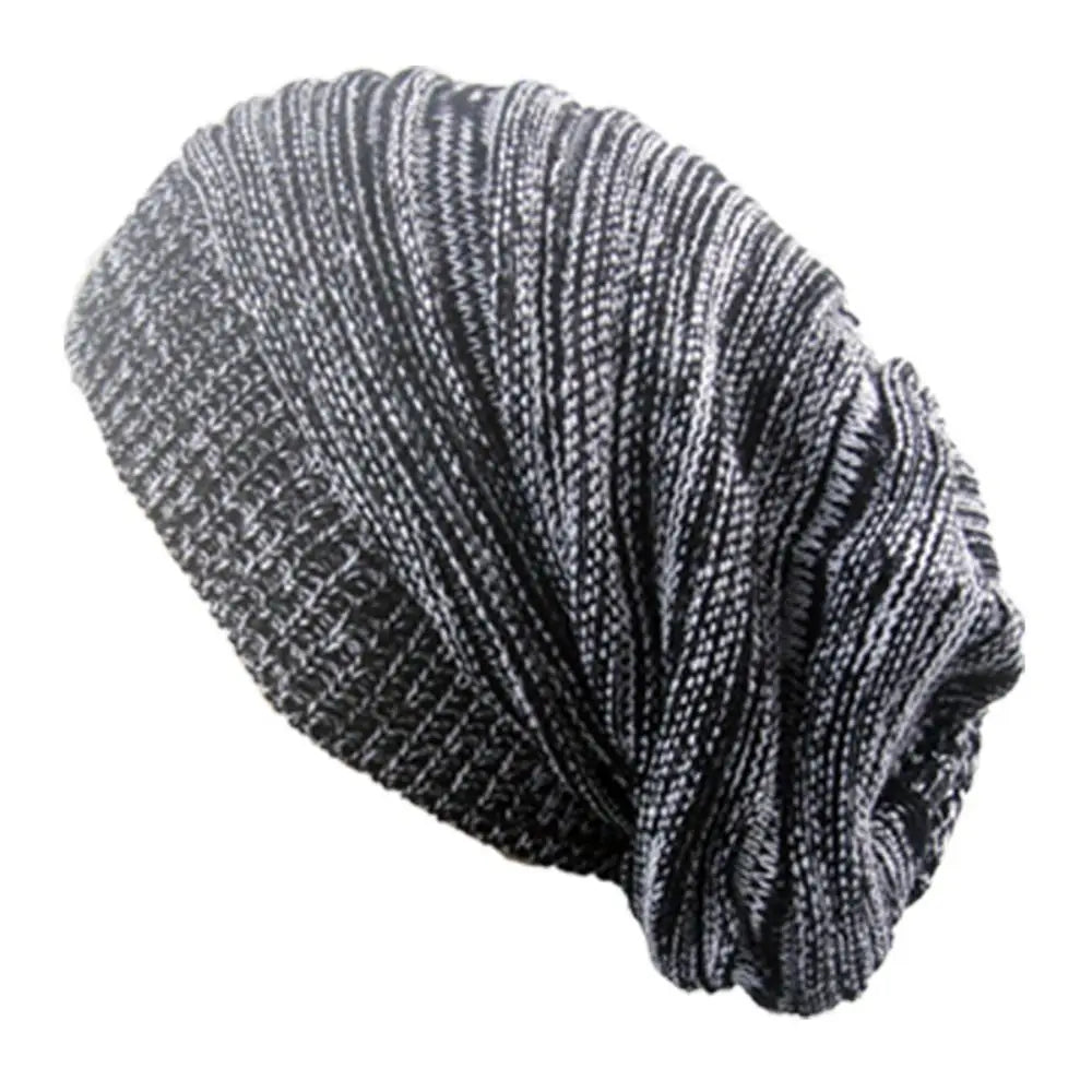 Bonnet Hiver Tricot Rayé Plissé - Laine Chaud Casual Mixte Outdoor
