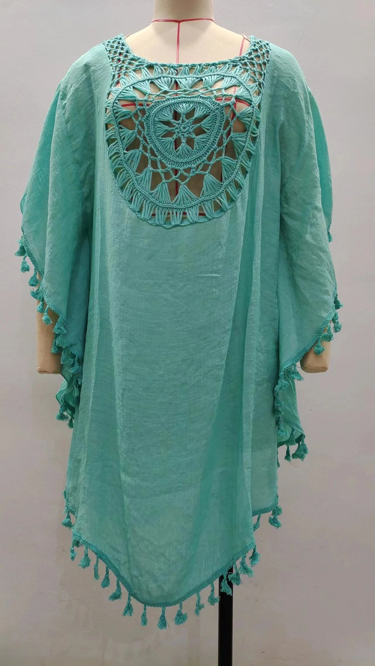 Robe de Plage Crochet Femme - Bikini Cover Up Monochrome Sexy