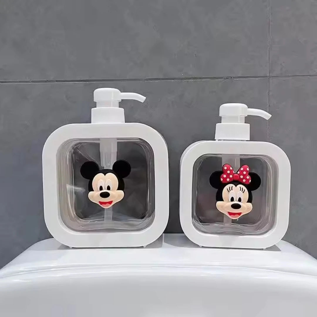Distributeur Savon Disney Mickey Minnie - Pompe Rechargeable 250ml Salle de Bain