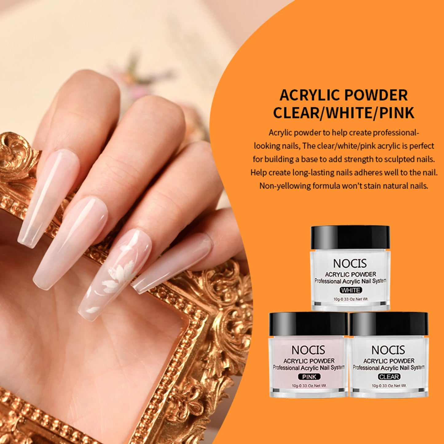 Kit Ongles Acrylique Complet Poudre Acrylique Liquide Set Nail Art Poudre Cristal Liquide Monomère avec Pinceaux Capsules