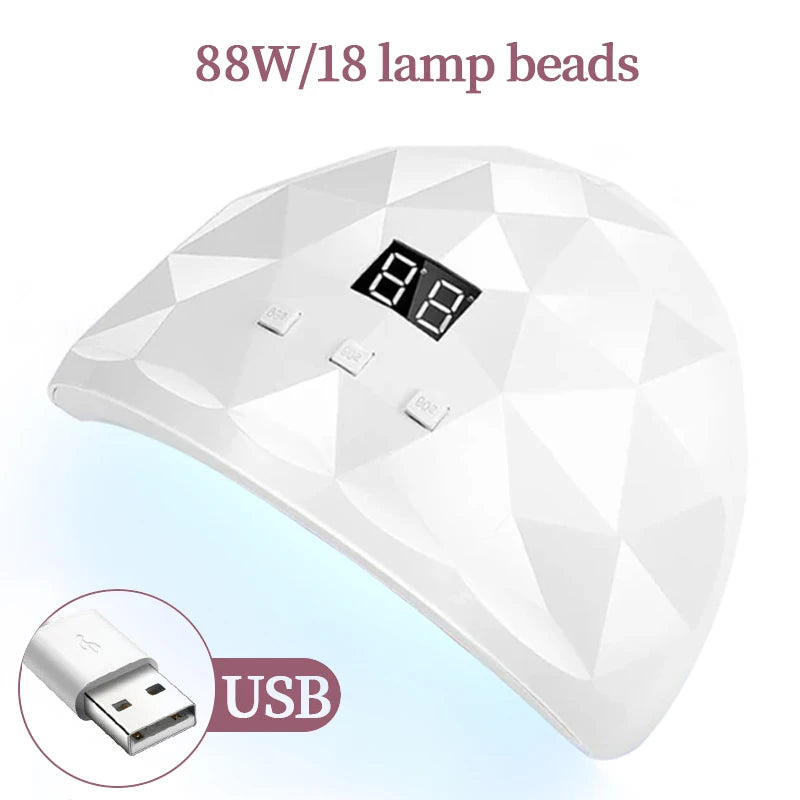 Lampe UV LED Ongles LULAA - Séchage Gel Polish 3 Modes Minuterie Détection Automatique Maison Salon