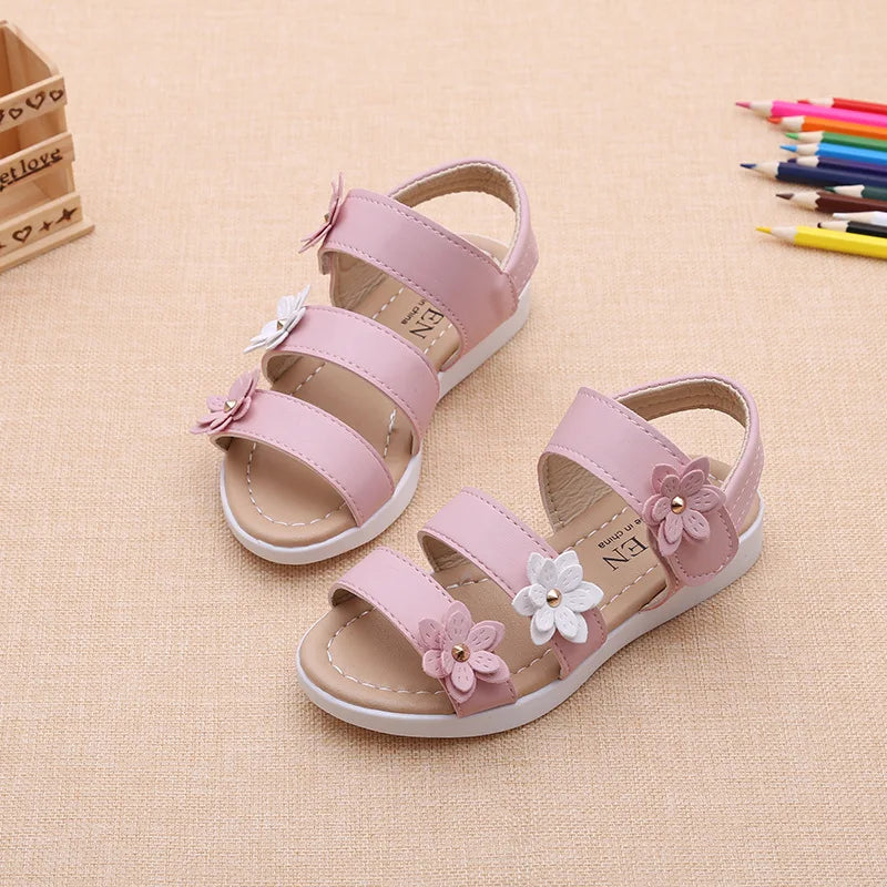 Sandales Fille Été Fleurs Douces - Chaussures Plage Princesse Mode Enfant Anniversaire