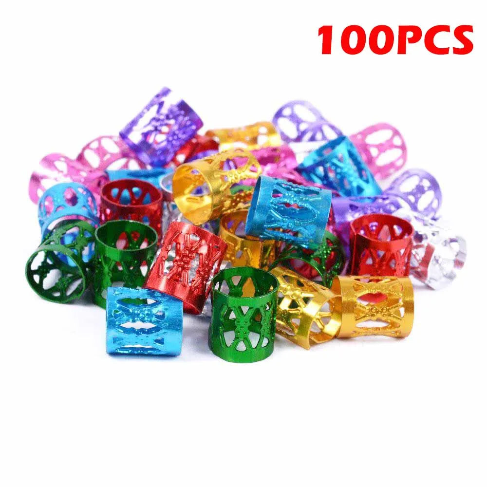 Anneaux Clips Dreadlocks Or Argent Multicolore - Perles Tresses Ajustables Bijoux Cheveux Ornements Accessoires Coiffure