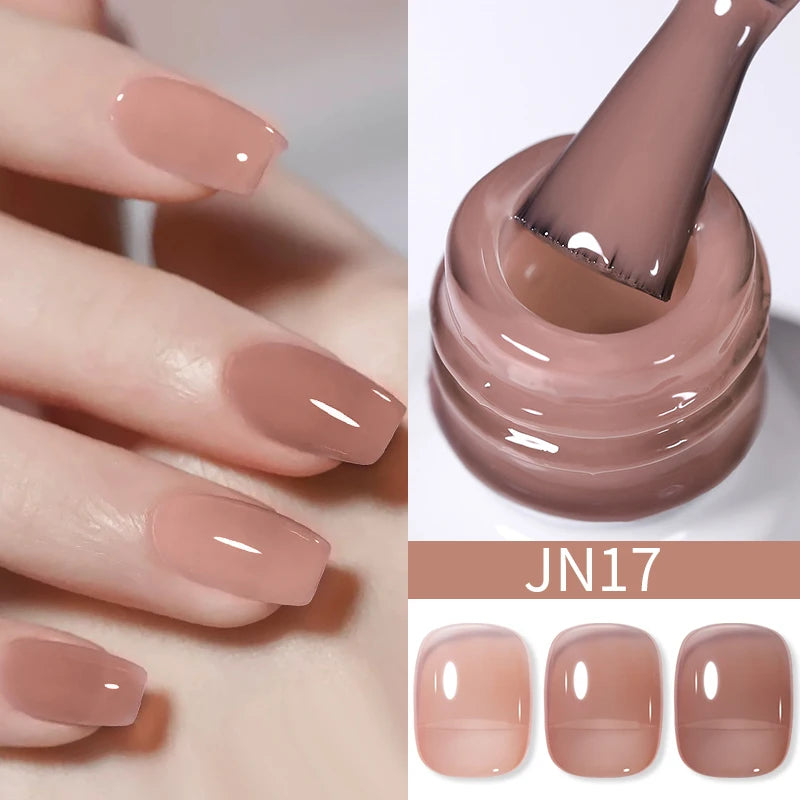 Vernis Gel BORN PRETTY Noir Jelly Nude 10ml - 74 Couleurs Translucide Semi-Permanent UV LED Nail Art DIY Maison