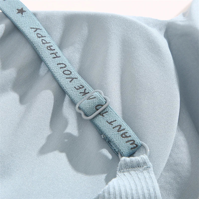 Brassière Femme FINETOO Sans Armature Col V - Rayée Tricot Rembourrée