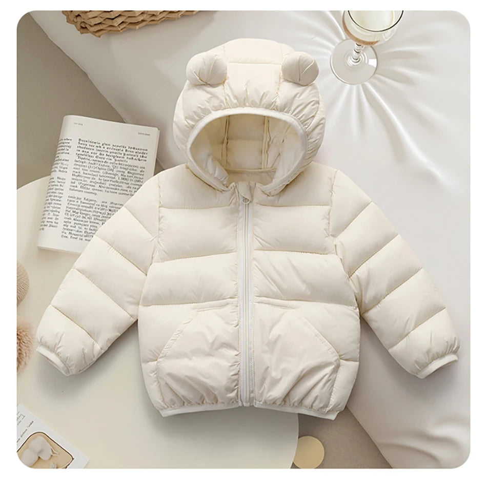 Veste à Capuche Enfant Automne Hiver 2025 - Parka Chaude Zippée Poches Garçon Fille