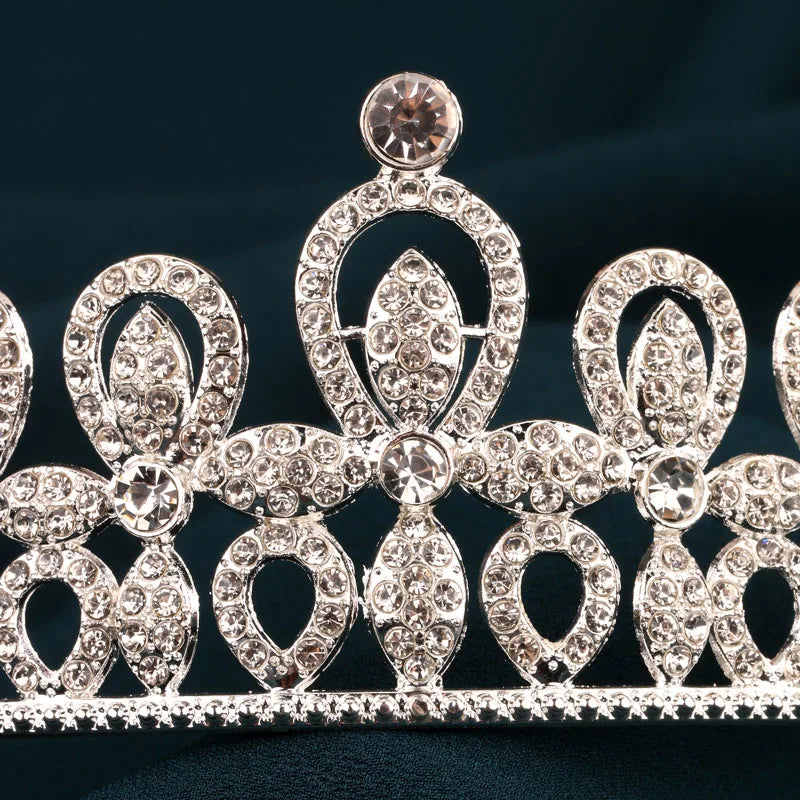 Couronne Tiara Femme Princesse Cristal Argent - Accessoire Cheveux Danse Mariage