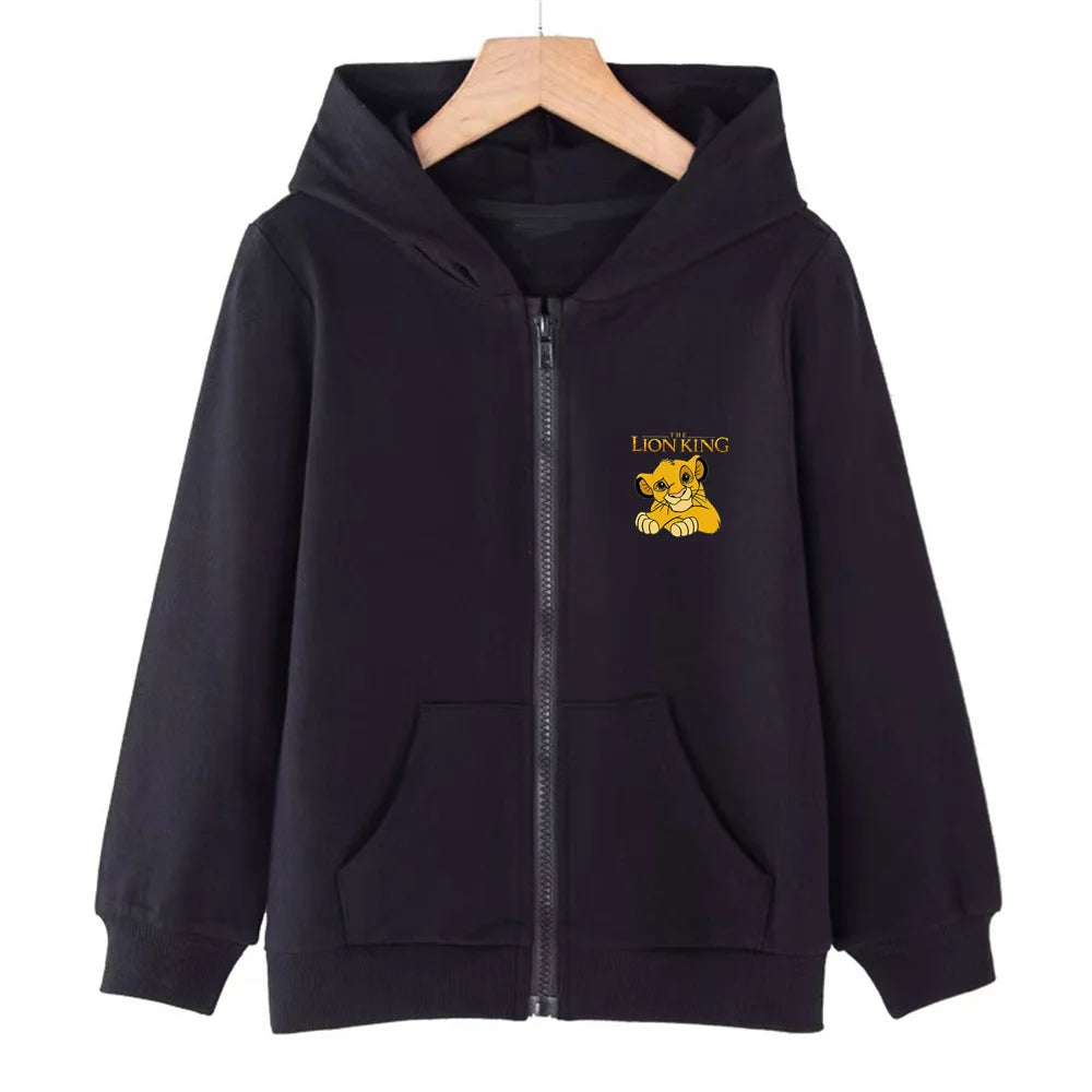 Sweat à Capuche Le Roi Lion Simba Fille - Rose Manches Longues 3-12 Ans