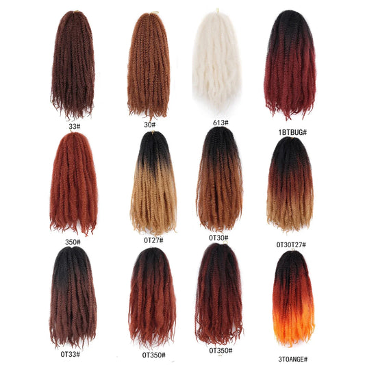 Extension Crochet Marley Twist Courtes - Mèches Tresses Bouclées Bohèmes Synthétiques Afro Coiffure Noire