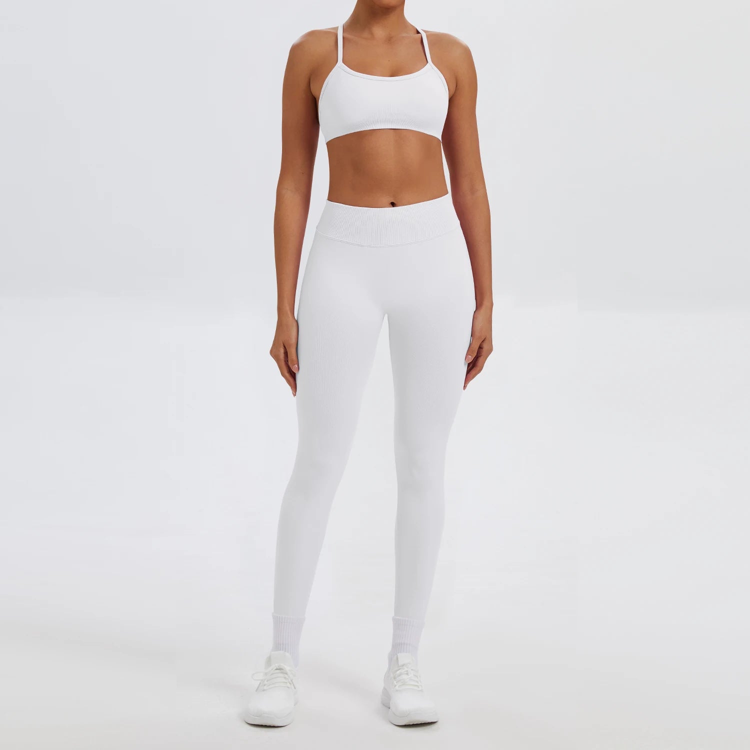 Ensemble Sport Femme 2 Pièces Sans Coutures – Top & Legging Yoga
